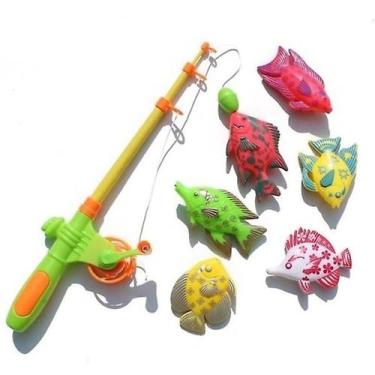 Imagem de Vara de pesca magnética Toy Fishing Rod com 6 modelos de peixes - Gloo