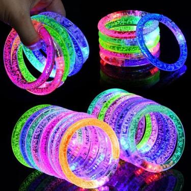 Imagem de Conjunto de pulseiras de LED AUAUY, 16 peças, lembrancinhas que brilha