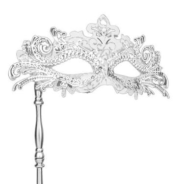 Imagem de Máscara de máscara LUTER com bastão para mulheres, traje prateado