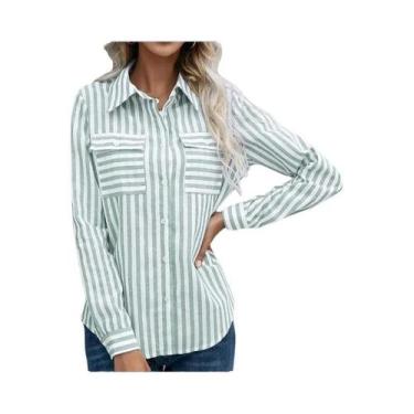 Imagem de Camisa Feminina Listrada de Manga Comprida - Primavera/Verão 2024 - Es