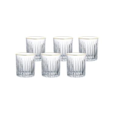 Imagem de Jogo 6 Copos 330ml Para Whisky Borda Dourada Egeu Hauskraft