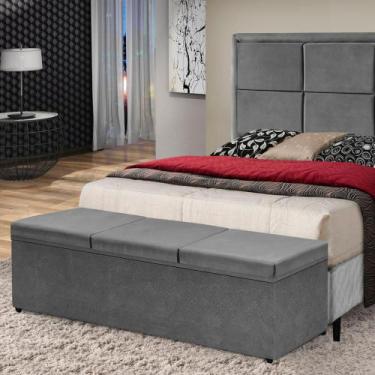 Imagem de Recamier Bau Estof. 6746 Lais 150cm - ESTOFADOS JATAI, Cinza