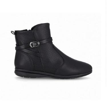 Imagem de Bota Cano Curto Anabela Baixo Piccadilly 261035 Feminina - Preta, Pret