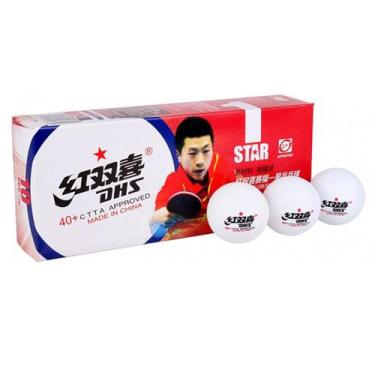 Imagem de Bola De Tenis De Mesa 1 Estrela 40mm Com 10 Unidades Dhs, Branco