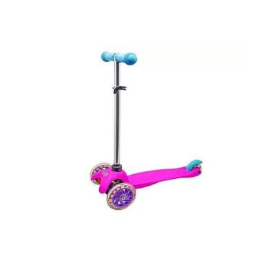 Imagem de Patinete Infantil Menina 3 Rodas Com Luz Led Suporta 30Kg Roxo Com Azu