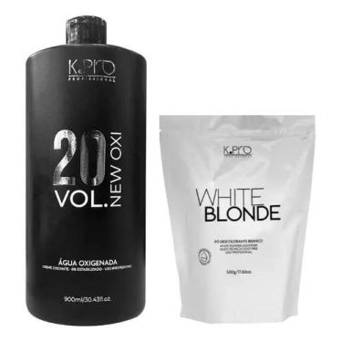Imagem de Kit pó descolorante white blond 500gr + água oxigenada 900ml - kpro, 2