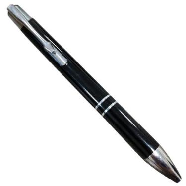 Imagem de Kit 10 Canetas esferográfica tinta azul black metal classic escritório