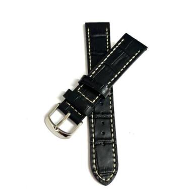 Imagem de Pulseira relógio Couro Grossa estilo Croco, Costura Clara.LC109 - Marc