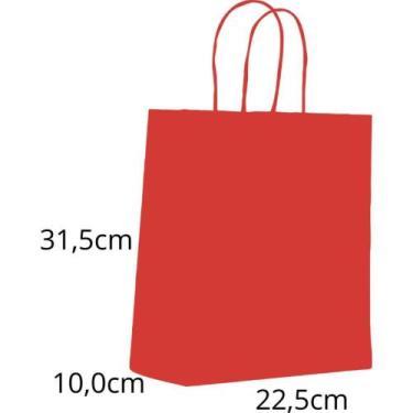 Imagem de Sacola para Presente Lisa Vermelho Vivo M 22,5X31,5X10CM PCT.C/10 - SC