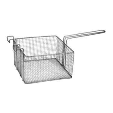 Imagem de Cesto para Friturama Retangular 24x45cm para Fritura em Óleo Quente em Arame Galvanizado Aramefer