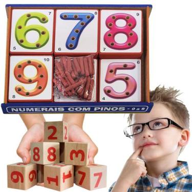 Imagem de Numerais com pinos Brinquedo Educativo e Pedagógico - TRALALA