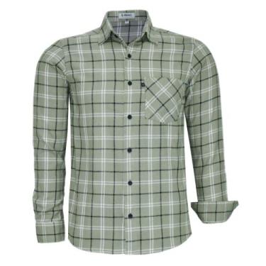Imagem de Camisa Masculina Amil Xadrez Com Bolso Flanelada 100% Algodão 1832 - A