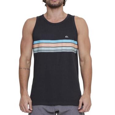 Imagem de Regata Quiksilver Everyday Stripe S25 Masculina Cinza Escuro, G, Tundo