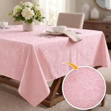 Imagem de Toalha de mesa Jacquard 6 Lugares 2,00m x 1,40m Decoração Cozinha Forr