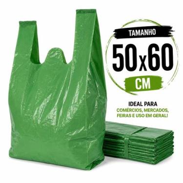 Imagem de Sacola plastica reciclada 50x60 2 kg reforçada resistente - E A COSTA 