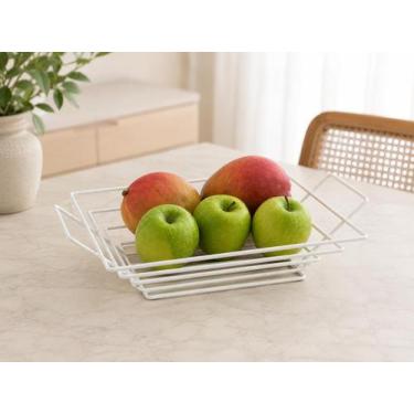 Imagem de Fruteira De Mesa Premium Bancada Quadrada - AZZO ARAMADOS, Branco