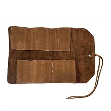 Imagem de Hide & Drink, Bolsa dobrável rústica para ferramentas pequenas (10 compartimentos), bolsa de mão portátil, armazenamento de oficina, organizador de ferramentas de marcenaria, vintage, couro de flor