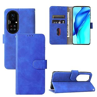 Imagem de For Huawei P50 Pro Solid Color Skin Feel Magnetic Buckle Horizontal Flip Texture PU Leather Case with Holder & Card Slots & Wallet