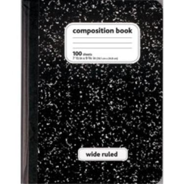 Imagem de Norcom Livro de composição de mármore colorido, pautado largo, 100 folhas, a cor pode variar