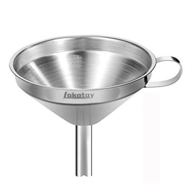 Imagem de Funil de aço inoxidável Lakatay com filtro de filtro destacável para ingredientes líquidos secos e em pó, 5.5 Inch, 1