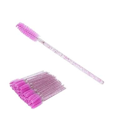 Imagem de Varinhas de rímel descartáveis pincéis de cílios femininos ferramenta de maquiagem flexível limpa para salão de beleza roxo