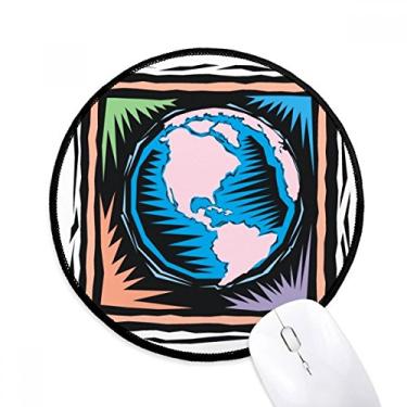 Imagem de Mysterious Blue Earth Mexican Element Gravador Mouse Pad Desktop Office Tapete Redondo para Computador