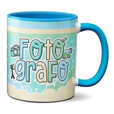 Imagem de Caneca Fotografia Câmera Fotógrafo Presente Criativo Fofo (Azul)