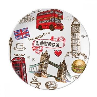 Imagem de Heart Tower Bus Car Placa de hambúrguer de porcelana decorativa Salver Prato de jantar