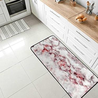 Imagem de Tapete de área de conforto colorido abstrato textura mármore antiderrapante tapete de cozinha, tapete antifadiga para sala de jantar, lavanderia, escritório, corredor, 99 x 50 cm