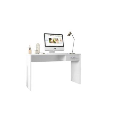Imagem de Mesa Escrivaninha Gávea Para Escritório Com Gaveta Branco - Móveis Leã
