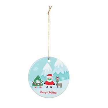 Imagem de NOLITOY Pingente de Cerâmica Enfeite de Árvore de Natal da Decoração Do Natal Do Feriado Da Árvore de Natal Enfeites de Árvore de Natal Decorações de Suspensão Colorido