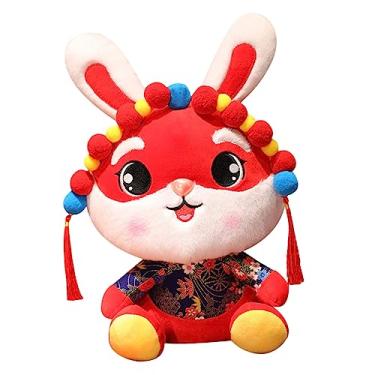 Imagem de Toyvian Boneca de pelúcia do ano do coelho ano do coelho bicho de pelúcia brinquedo de pelúcia do zodíaco chinês decoração brinquedos material de ano coelhos de pelúcia animal decorar