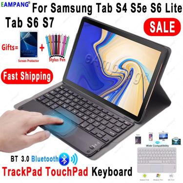 Imagem de Ttrackpad caso de teclado para samsung galaxy tab s4 s5e s6 lite s7 touchpad teclado caso capa