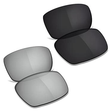 Imagem de TRUSHELL Lentes de reposição polarizadas para óculos de sol Oakley Gascan OO9014 - preto + prata
