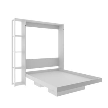 Imagem de Cama De Casal Articulável Multifuncional Vertical com Nichos Cor: Branco