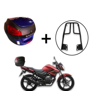 Imagem de Baú 29 Litros Awa Proos + Bagageiro  Fazer 150 2014+, azul