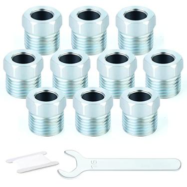 Imagem de GASHER 10 peças de acessórios de linha de freio de latão porca de tubo de direção hidráulica 5/40.6 cm (1/2-20 flare invertido) União para combustível/AIR/Lquid/gás