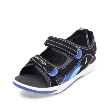 Imagem de Nautica Sandálias esportivas infantis, sapatos aquáticos de bico aberto para praia | meninos - meninas | (bebê/criança pequena/criança grande), Preto, azul, verde-azulado, 13 Little Kid