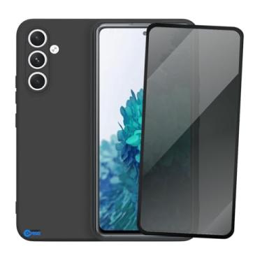 Imagem de Capa Aveludada e Película de Privacidade 3D para Samsung Galaxy S20 FE, Capinha Preta Premium e Película Anti-Espião