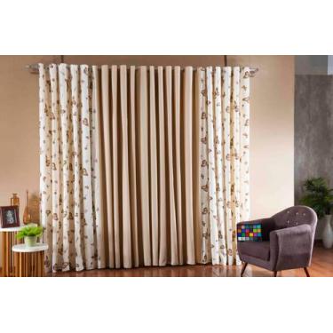 Imagem de Cortina Para Sala E Quarto 4,80m x 2,50m Estampada Borboletas - MTR EN