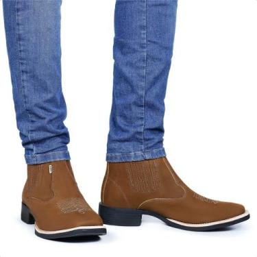 Imagem de Bota Texana Bico Quadrado Rodeio Montaria Cano Curto - NEWCOMFORT BOTI