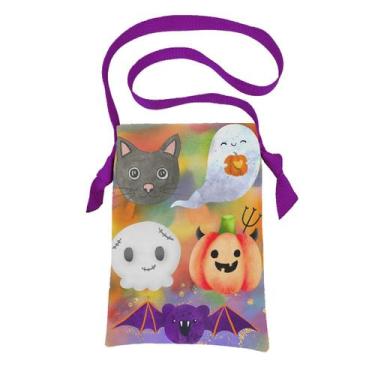 Imagem de Bolsa sacola em tecido coleta de doces halloween - monster tie dye - C