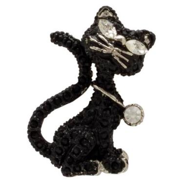 Imagem de Broche Strass Gatinho BRG7441 - Akasaki, Preto