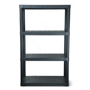 Imagem de NTK, Estante Multiuso 4 Prateleiras Estrutura Plástica 95 x 57,3 Ideal para Escritório Garagem e Área de Serviço, Cinza