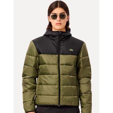 Imagem de Jaqueta Lacoste Masculina Hoodie Water-Repellent Quilted Puffer Verde 