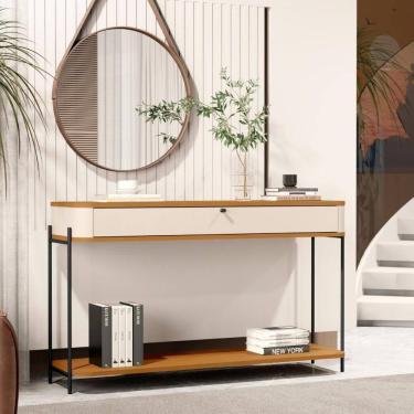 Imagem de Bancada Baton Rouge Off White Nature Preto