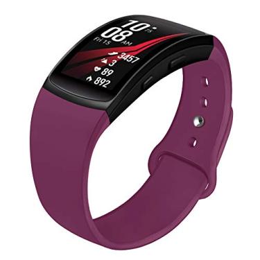 Imagem de Pulseira de substituição de silicone macio NAHAI para Samsung Gear Fit 2 e Fit 2 Pro, grande, roxa