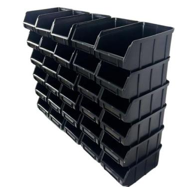 Imagem de Kit 30 Gaveteiro Bin N 04 Caixa Organizadora Resistente - Magus, Preto
