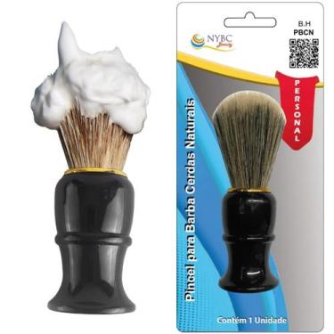 Imagem de Pincel Barba NYBC Beauty Cerdas Naturais Preto Profissional