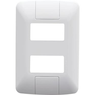 Imagem de Placa Modular Tomada Interruptor Tramontina Aria Branca 2 Postos Separados